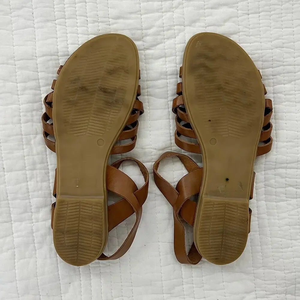 Mariella Brown Strappy Sandals Women's Size 7.5/8